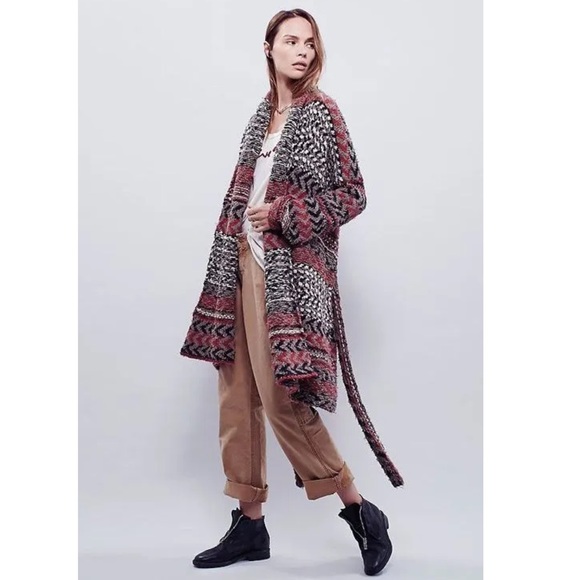Free People Iona Long Belted Cardigan Duster Sweater - Picture 3 of 12
